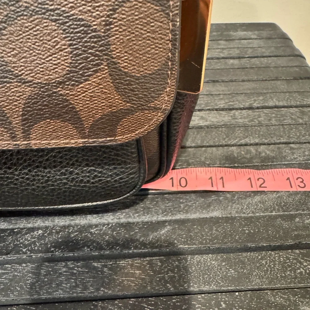 Coach Elodie - Black and Brown Pebble Leather Crossbody Bag - Picture 12 of 15
